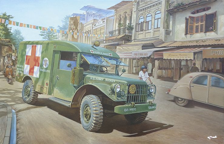 Сборная модель Американский армейский санитарный автомобиль M43 3/4 ton 4x4 (1/35) Roden 811