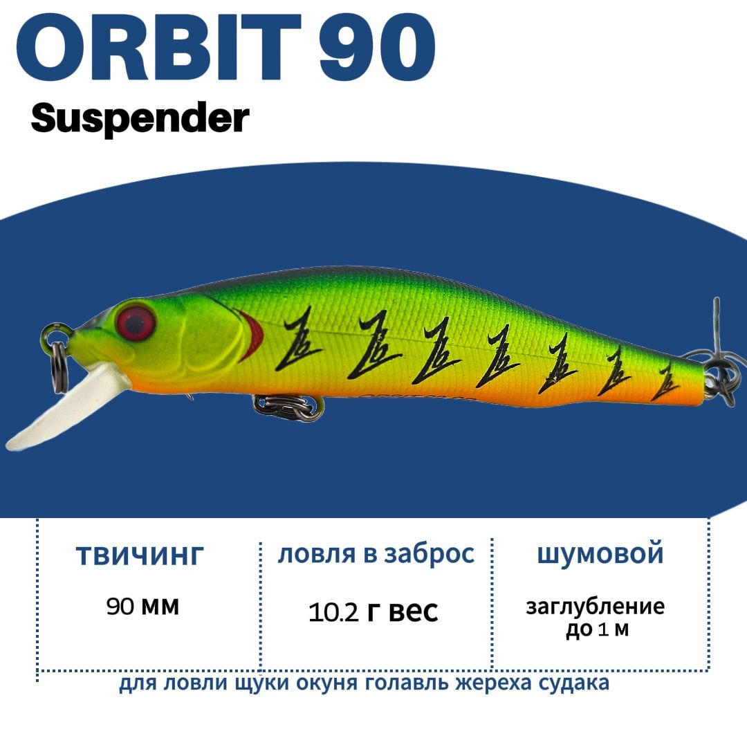 ВоблерOrbit90SP10.2gшумовойдо1,0,мcol#g100mнащуку,судака,окуня