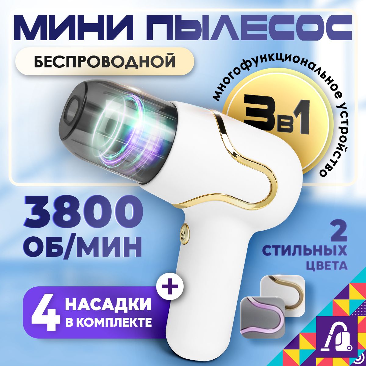 МинипылесосЧистыйдом,белый