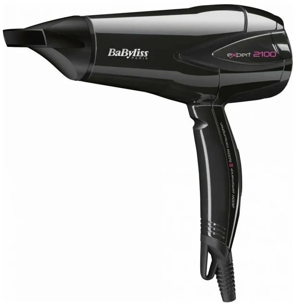 BaByliss Фен для волос D322E 2100 Вт, кол-во насадок 1, черный