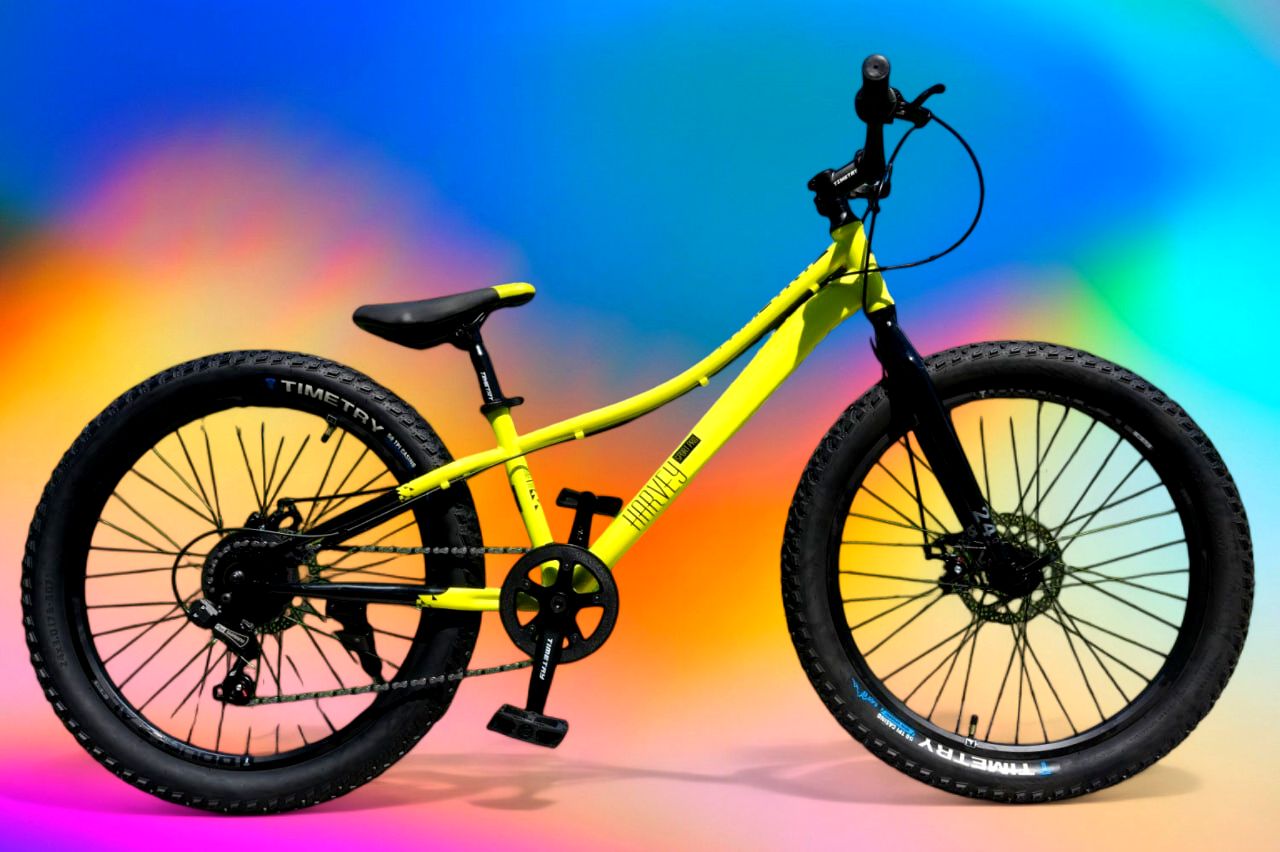 Велосипед полуфэтбайк FATBIKE Timetry TT274 /7s 24" Рама 13" Детский Подростковый, желтый