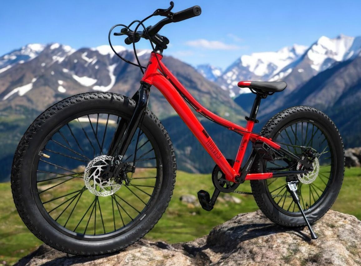 Велосипед полуфэтбайк FATBIKE Timetry TT274 /7s 24" Рама 13" Детский Подростковый, красный