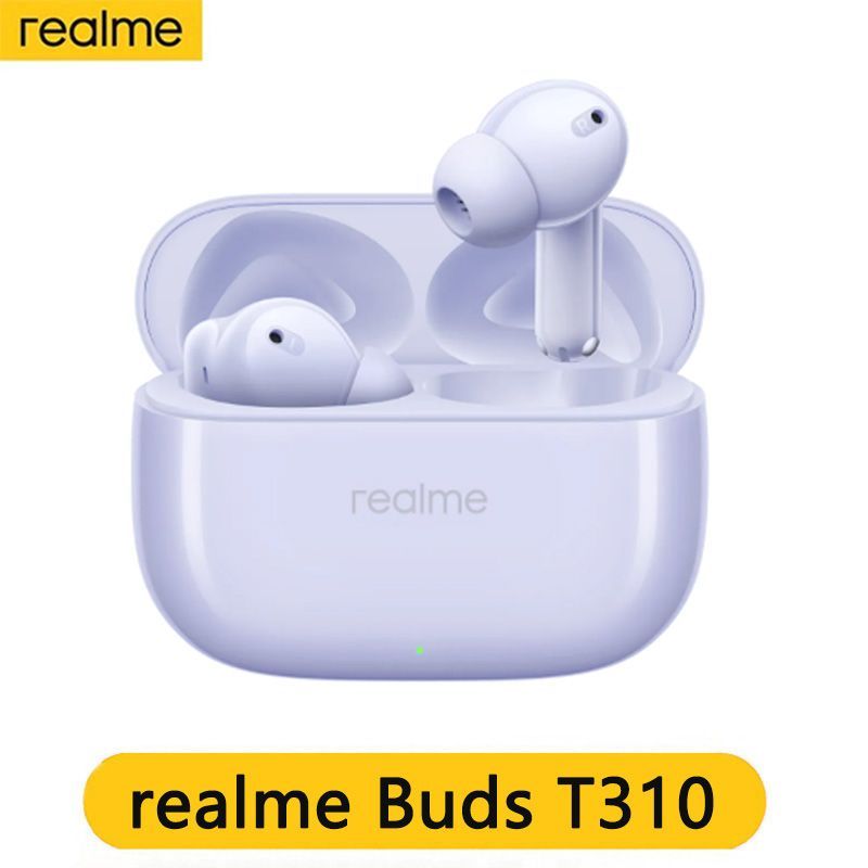 realmeНаушникибеспроводныесмикрофономrealmebudsT310,Bluetooth,USBType-C,фиолетовый