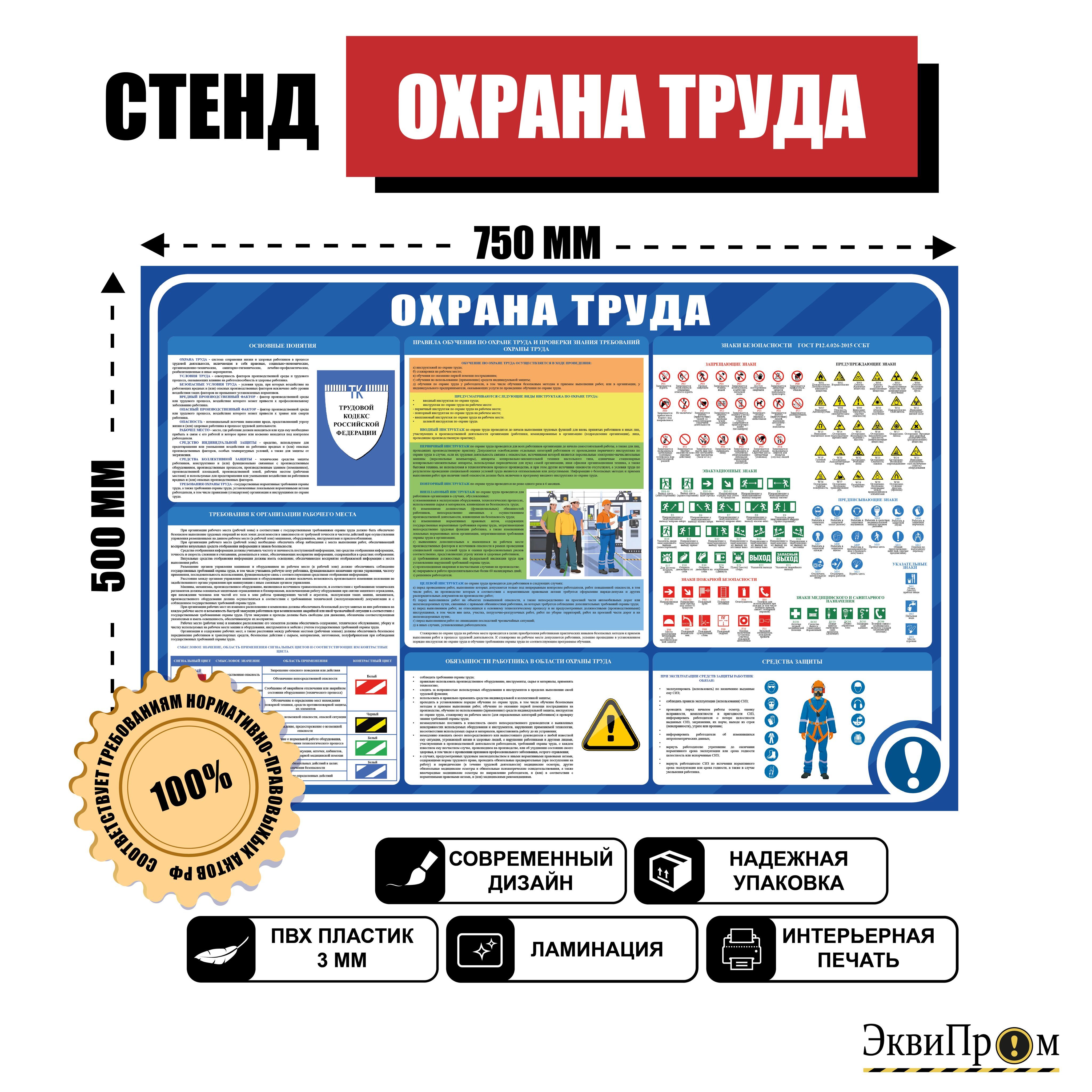 Информационный стенд Охрана труда для производственных и складских зданий