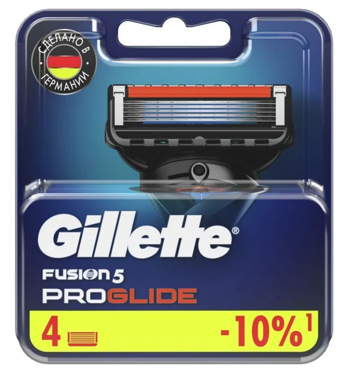 Gillette Сменные кассеты для мужской бритвы Fusion5 ProGlide, 4 шт