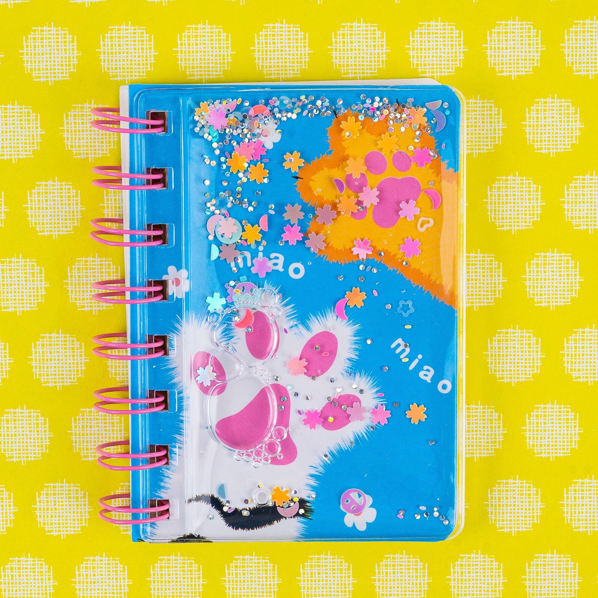 RY2121 Блокнот/ книжка записная 750x105 мм 68 листов Лапки котика голубой 2 лапки