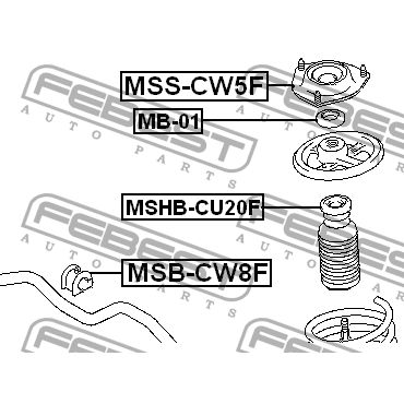 Опора амортизатора MITSUBISHI LANCER CY,CZ# 2007.03- EUR переднего MSS-CW5F FEBEST FEBEST MSS-CW5F