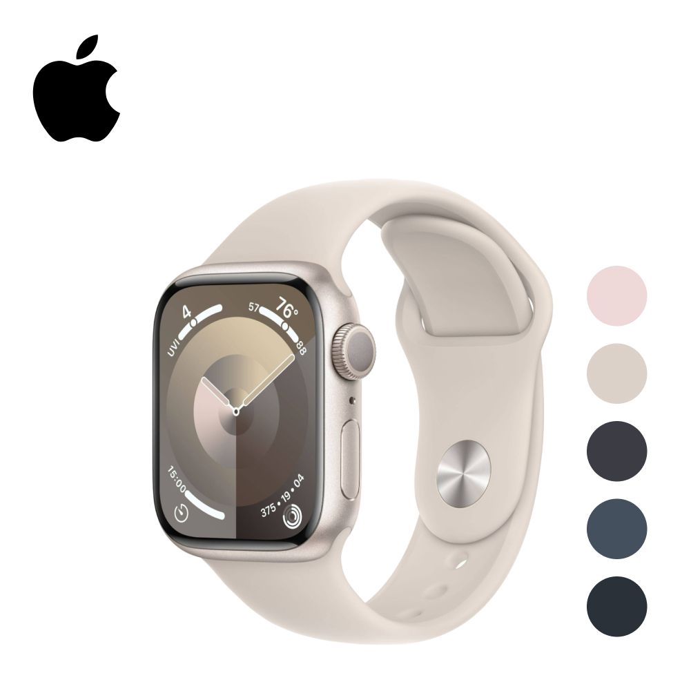 УмныечасыAppleWatchSeries9GPS41mmStarlightAluminiumCasewithStarlightSportBand-M/L