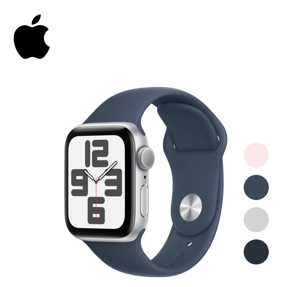 УмныечасыAppleWatchSEGPS40mmSilverAluminiumCasewithStormBlueSportBand-M/L(2023)