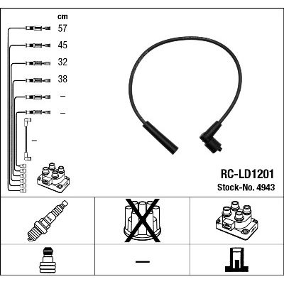 Комплект высоковольтных проводов NGK 4943 NGK RCLD1201