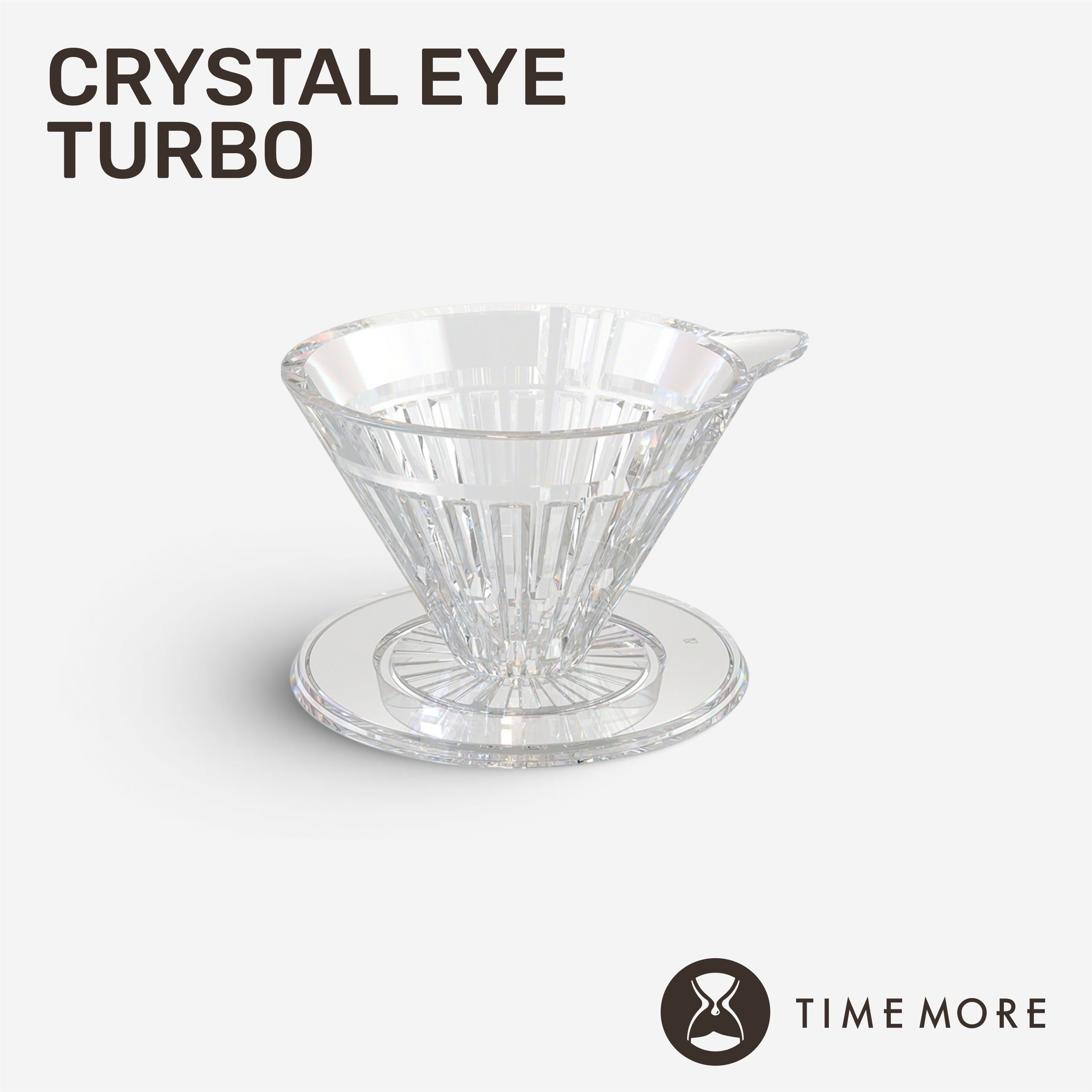 Воронка для кофе V60 Timemore Crystal Eye Turbo / Размер 01 / Прозрачная