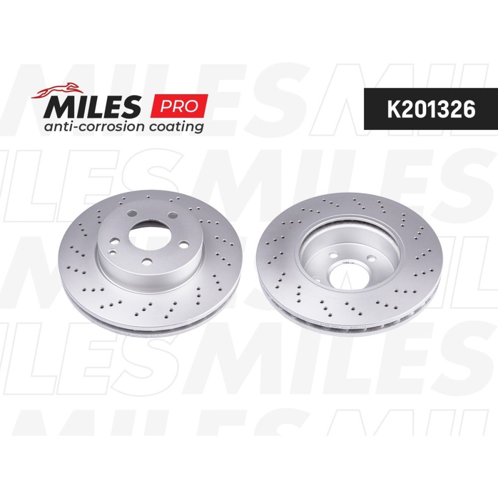 Диск тормозной MILES K201326 MERCEDES W204/W212 09- передний D 295мм.с перфорацией MILES K201326, oem A2044213612