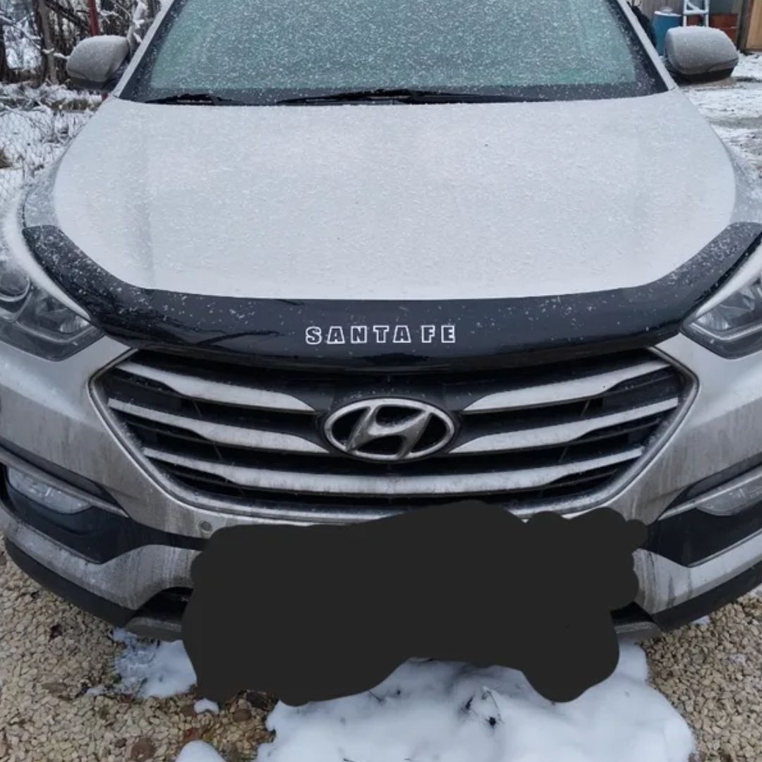 Дефлектор капота (мухобойка) для HYUNDAI SANTA FE III (2012-2018)