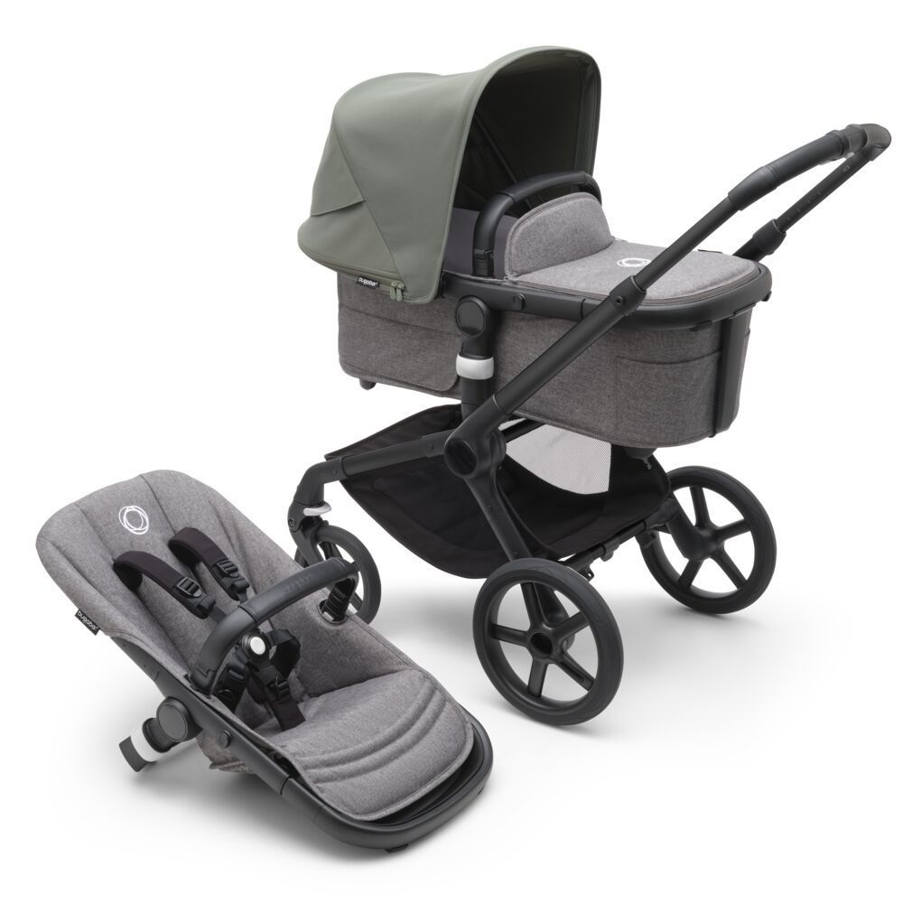 Коляска 2в1 Bugaboo Fox 5 Black/Grey Melange