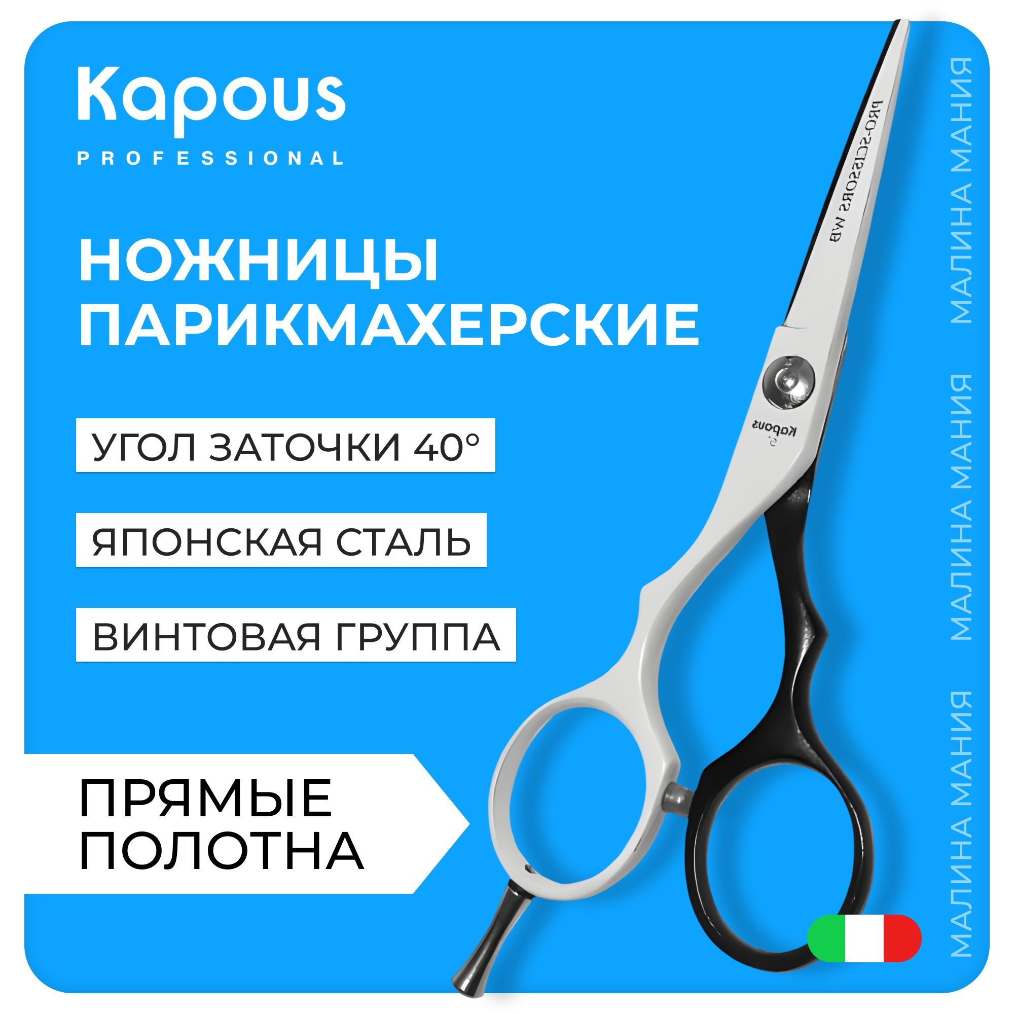 KAPOUS Ножницы парикмахерские PRO-SCISSORS WB, прямые 5