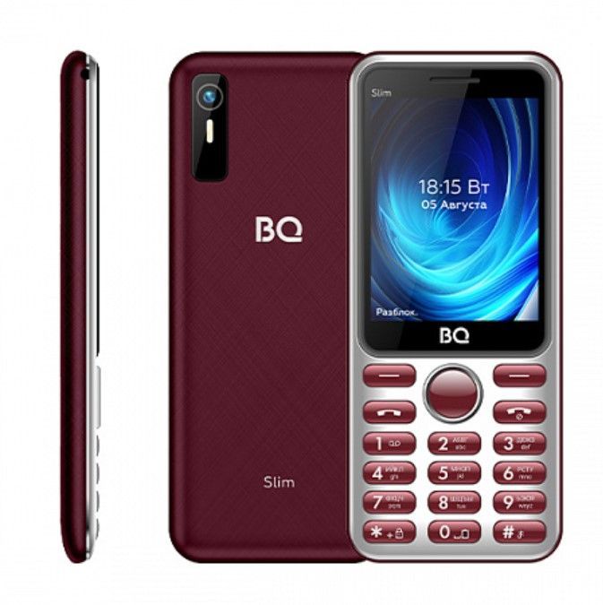 Мобильный телефон BQ 2833 Slim Red, 2 SIM-карты (Mini SIM + 1 Micro SIM), аккумулятор 1000 мАч, FM, Bluetooth