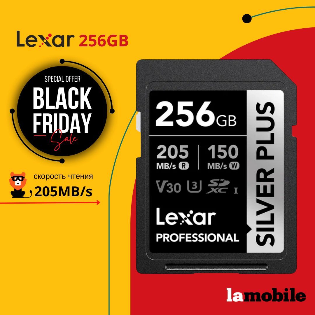 Карта памяти Lexar Professional SDXC SILVER PLUS 256GB UHS-I Card