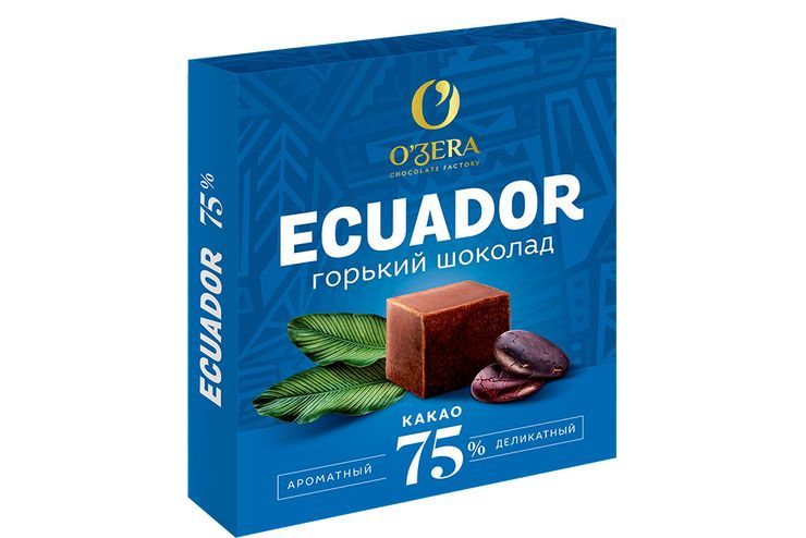 O'Zera, шоколад Ecuador, содержание какао 75%, 90 г