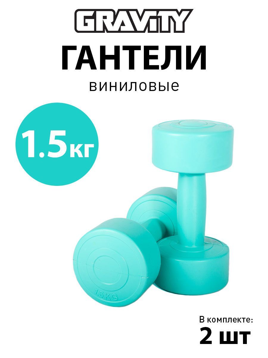Гантели Gravity 47568947521345977777774_Бирюзовый, 2 шт. по 1.5 кг, бирюзовый купить c доставкой на OZON по низкой цене (893175966)