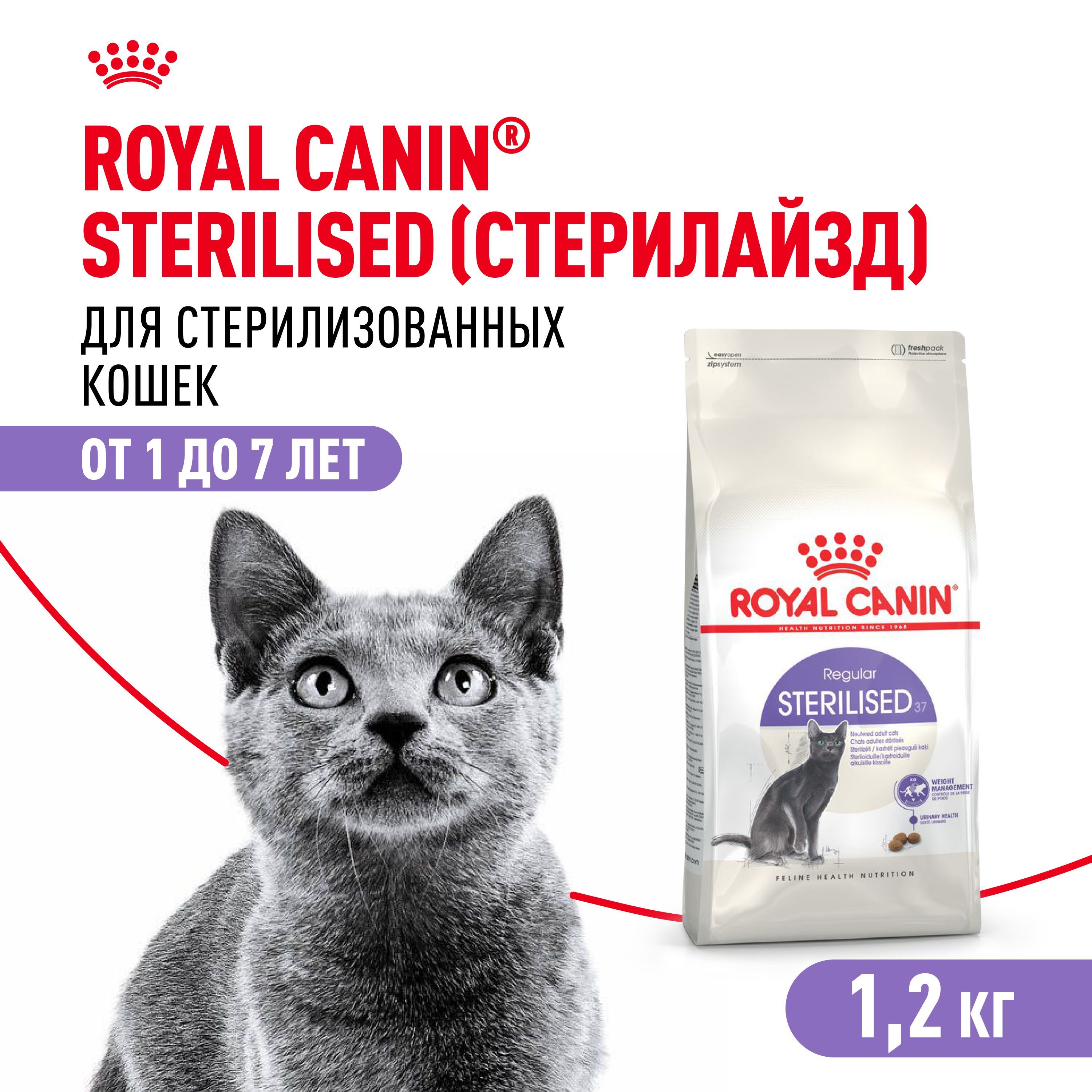 Сухой корм для стерилизованных кошек Royal Canin Sterilised 37, 1,2 кг