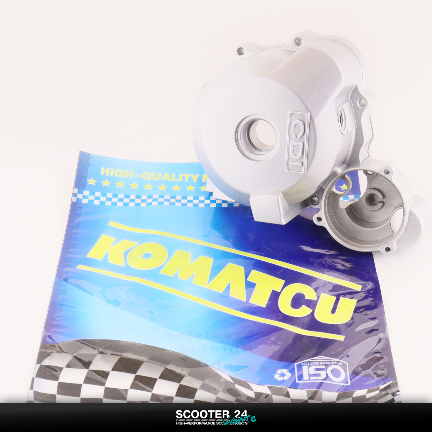 Крышка генератора (левая) 4T CG/CB 125/250 (под электростартер) "KOMATCU" 157FMI 163FML 165FMM