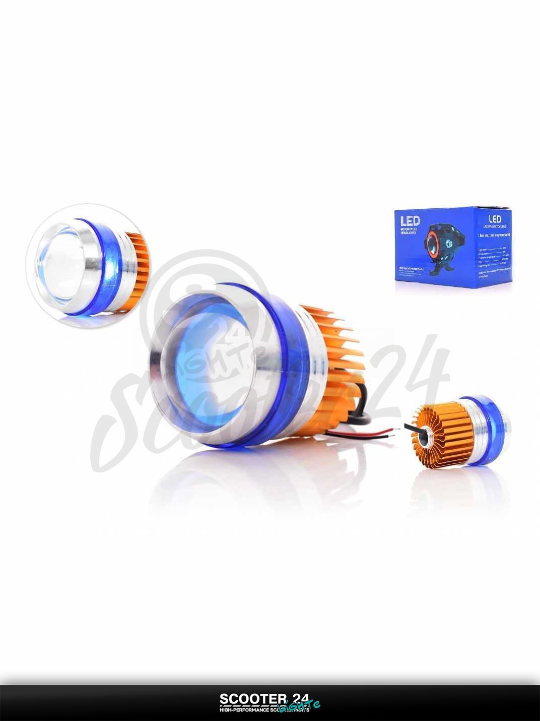 Фара дополнительная круглая на мотоцикл и другую мототехнику, D55, 1 диод, линза