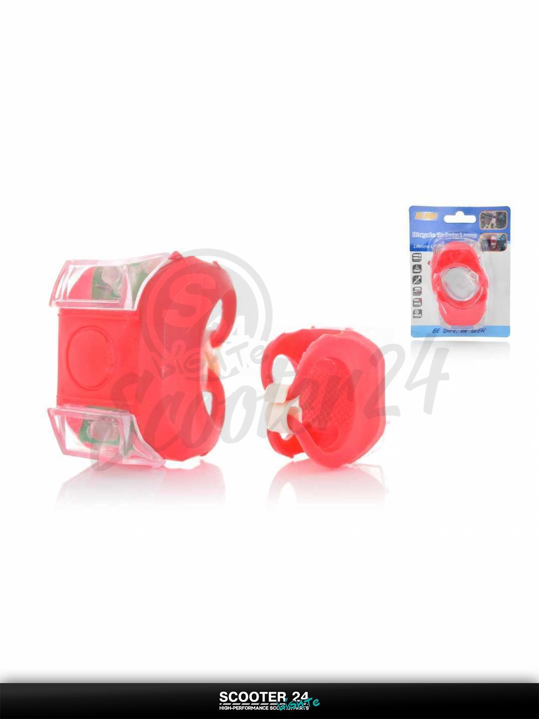 Габариты для мототехники диодные, красный свет, 3 режима, силиконовые, 2шт (красный корпус) #DEN 006