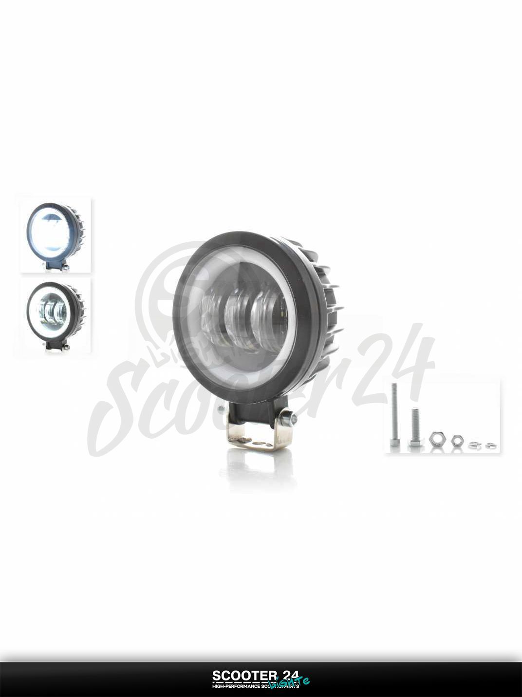 Фара дополнительная диодная на мотоцикл и другую мототехнику, круглая d90 #A23 50Z1