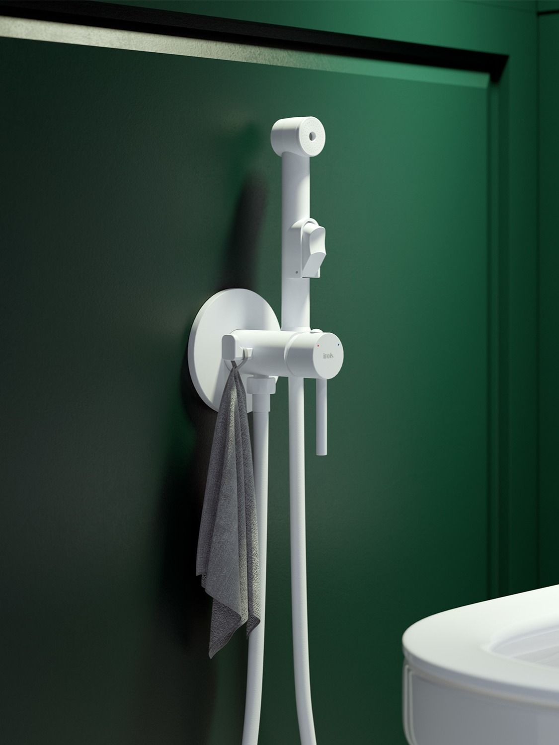 Фото товара на маркетплейсе ozon Гигиенический душ со смесителем, белый матовый, IDDIS, Axes, 003WTR0i08