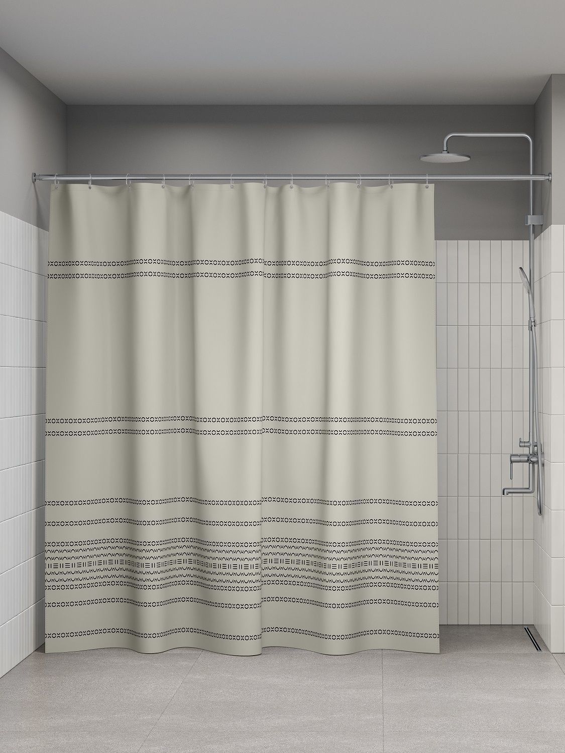 Фото товара на маркетплейсе ozon Штора для ванной комнаты и душа IDDIS, 240х200 см, тканевая, водонепроницаемая, полиэстер, с кольцами, BD01P24i11
