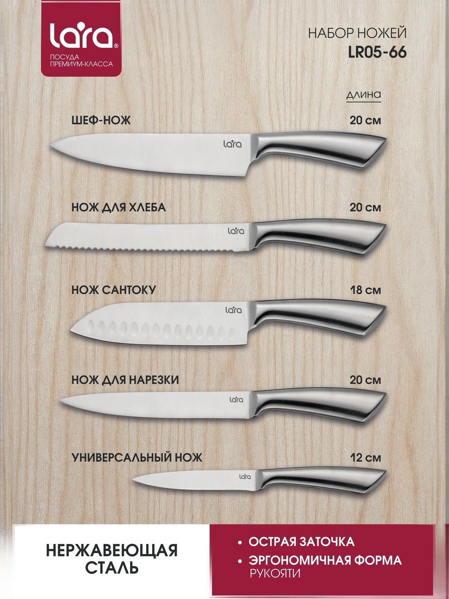 Ножикухонные5предметов,наборножейкухонныхLARA