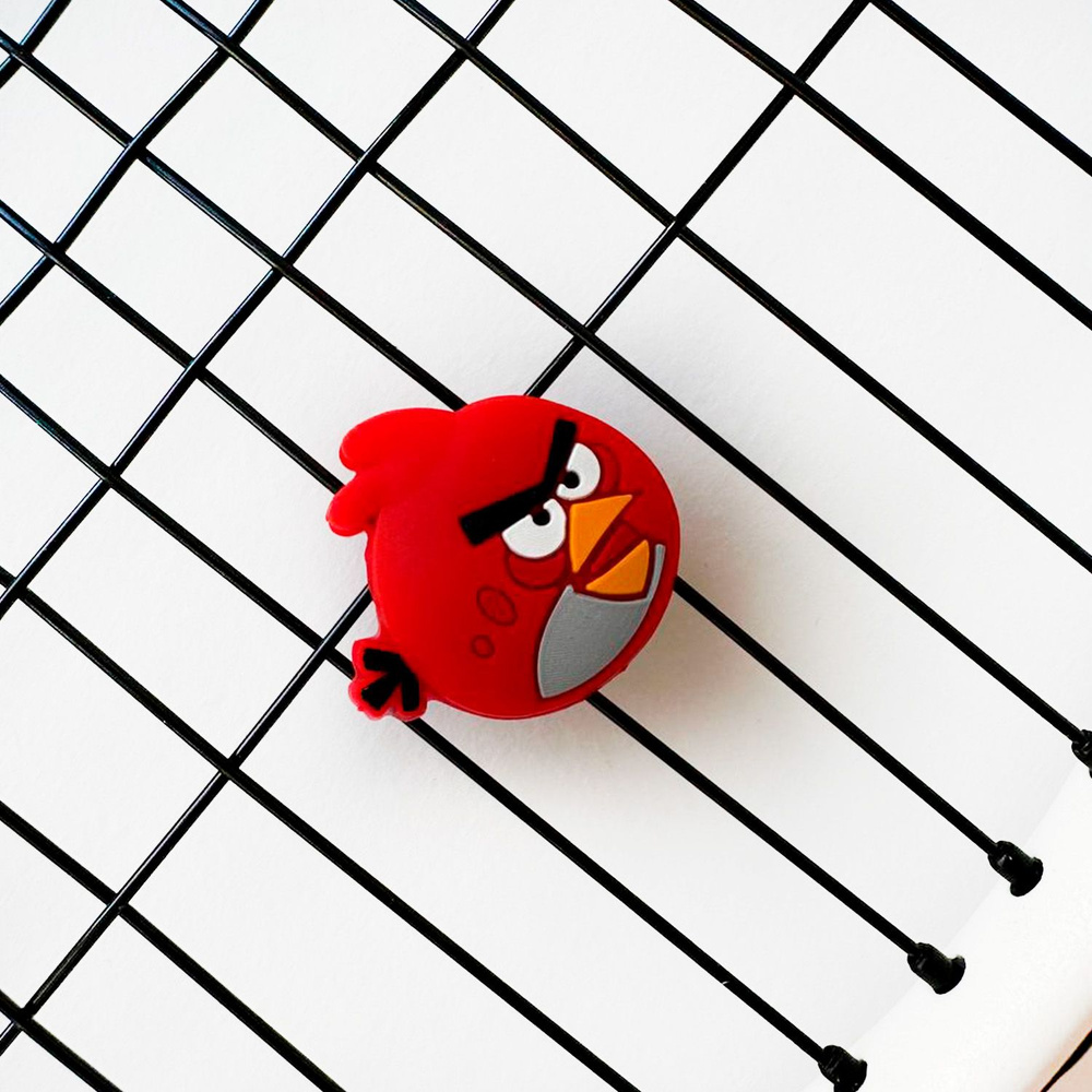 Виброгаситель для теннисной ракетки "Angry Birds" злые птицы красный 1шт  #1