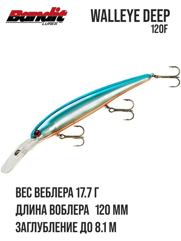 Воблер Bandit Walleye Deep Chrome Blue Back #1