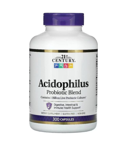 21st Century, Acidophilus, смесь пробиотиков, 300 капсул - купить с ...