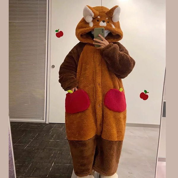 Большой размер маленький коричневый комбинезон панды Cosplay Dress up ...