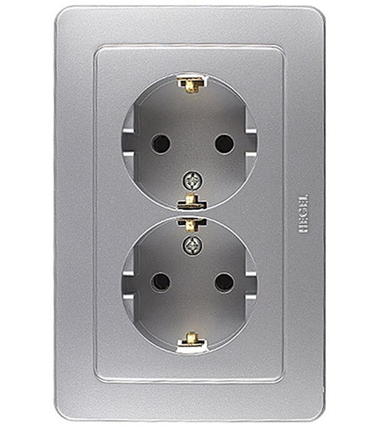 Розетка с рамкой HEGEL Master РС16-351-06 двойная скрытая установка ...