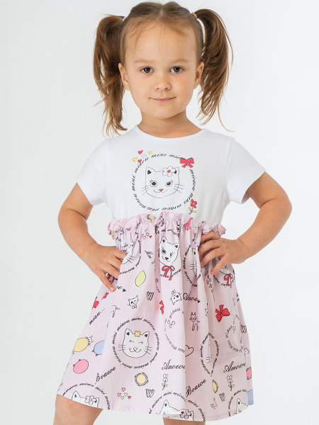 Летнее хлопковое платье из перкаля для девочки Bonito kids P1188св ...