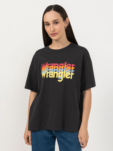Футболка Wrangler, размер 46, цвет черный, 100% хлопок - купить по ...