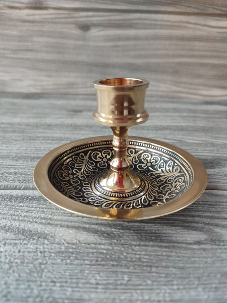 Подсвечник латунный с чернением на 1 свечу 353 - купить по выгодной ...