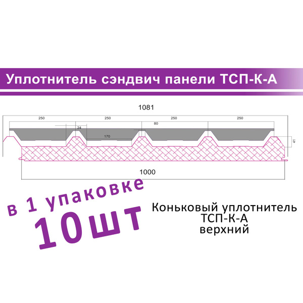 Уплотнитель кровельный сэндвич-панели ТСП-К-A - купить с доставкой по ...