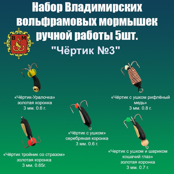 Мормышка вольфрамовая "Чёртик" 3мм. набор 5 шт. купить на OZON по ...