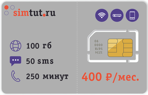 SIM-карта Тариф для телефона, роутера, модема (Вся Россия) купить на ...