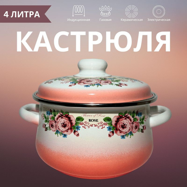 Характеристики Кастрюля Кастрюль эмалированная, Эмаль, Эмалированная ...