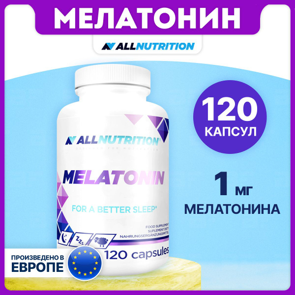 AllNutrition Melatonin, Мелатонин, 1мг 120 капсул, для нервной системы ...