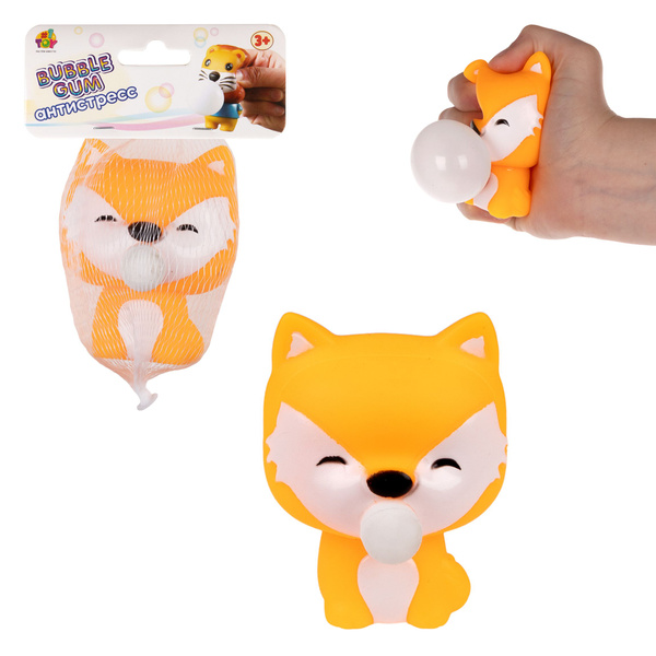 Антистресс игрушка для рук 1TOY Bubble Gum Животные лиса, 1шт. - купить ...
