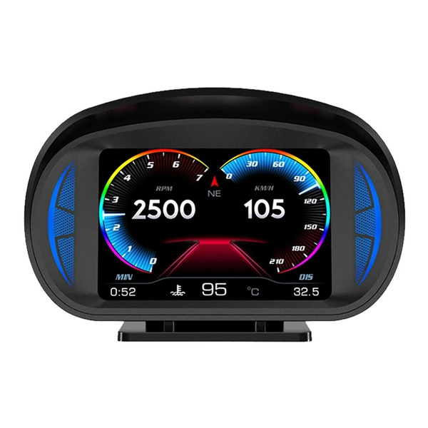 Бортовой компьютер P2 HUD OBD + GPS дисплей, автомобильный цифровой ...