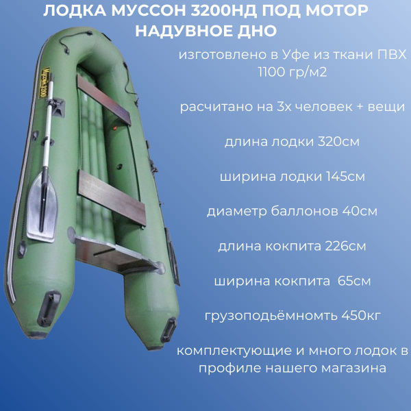 Лодка надувная 3200НД под мотор с надувным дном - купить по выгодной ...