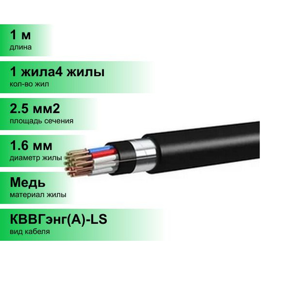 Силовой кабель Кабэкс КВВГЭнг(A)-LS 14 2.5 мм² - купить по выгодной ...