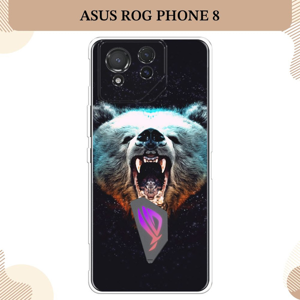 Силиконовый чехол на Asus ROG Phone 8 / Асус Рог Фон 8, Медведь ...
