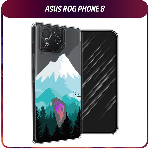 Силиконовый чехол на Asus ROG Phone 8 / Асус Рог Фон 8 "Синяя снежная ...